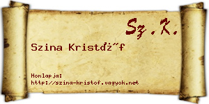 Szina Kristóf névjegykártya
