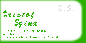 kristof szina business card