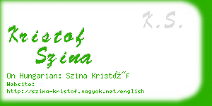 kristof szina business card